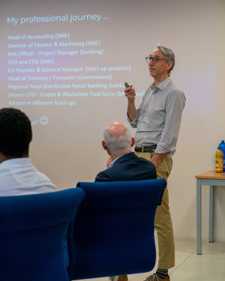 Paolo Bortolin during the guest lecture