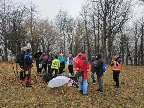 Volunteers getting ready to start work